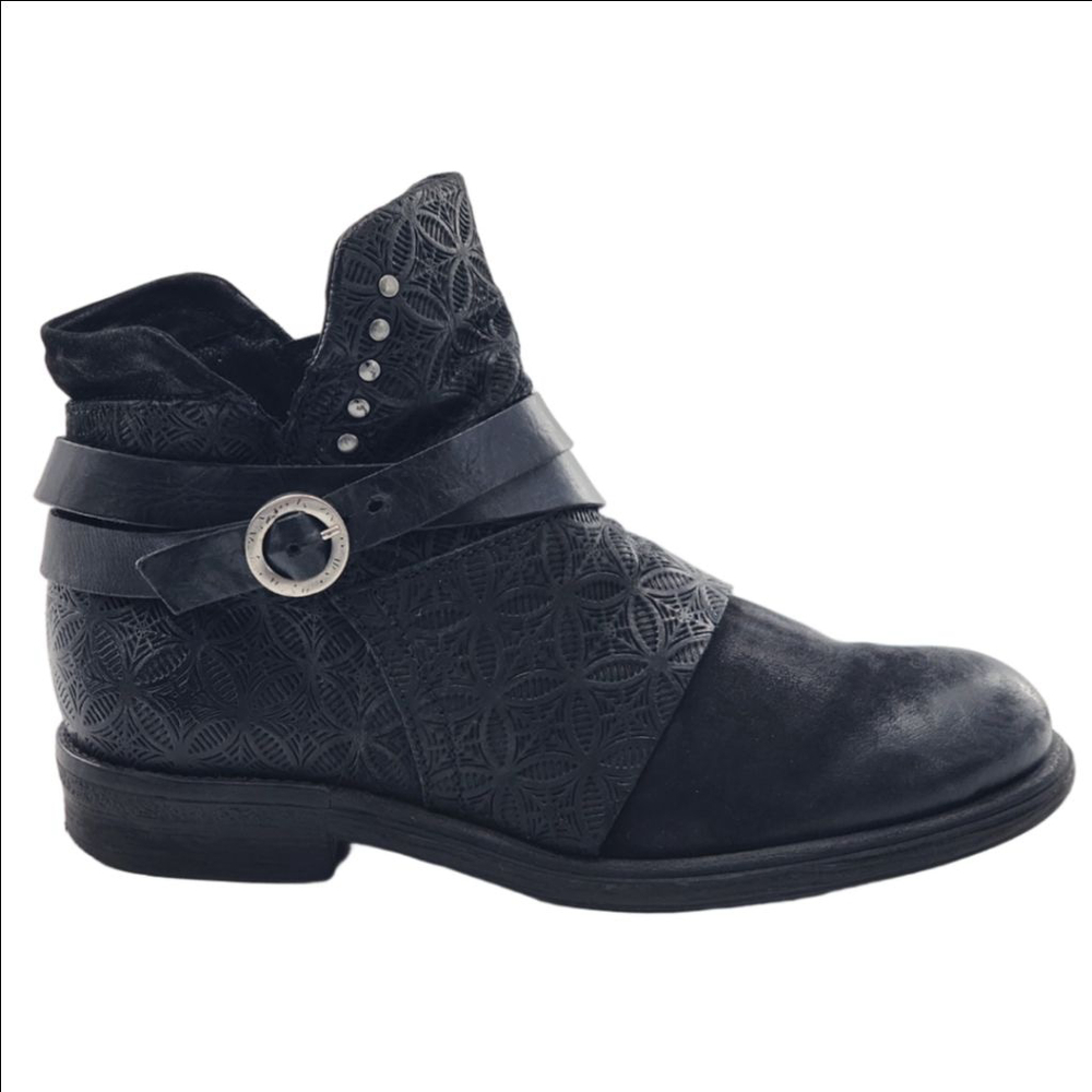 Black Women's Ankle Boot with Decorative Strap
